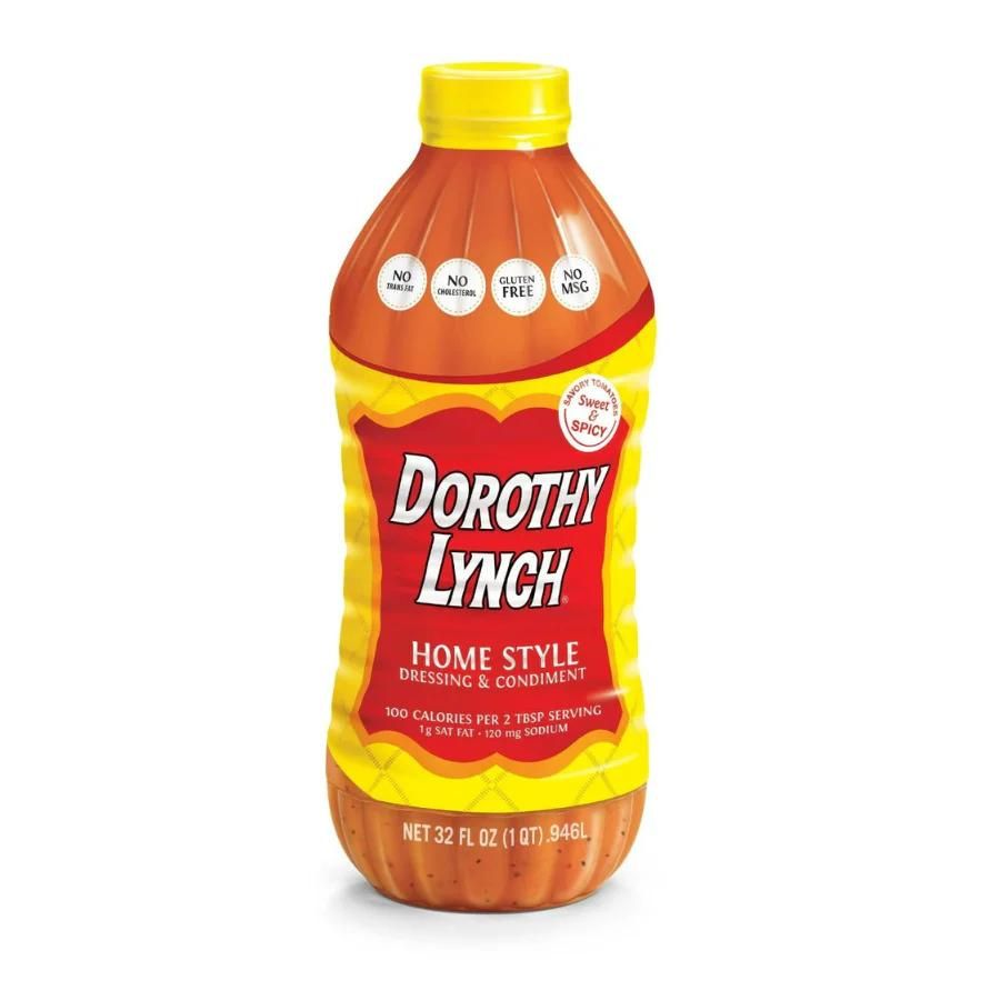 Homestyle Dorothy Lynch Salad Dressing in a 32 oz bottle, gluten-free, with a creamy texture and classic flavor.