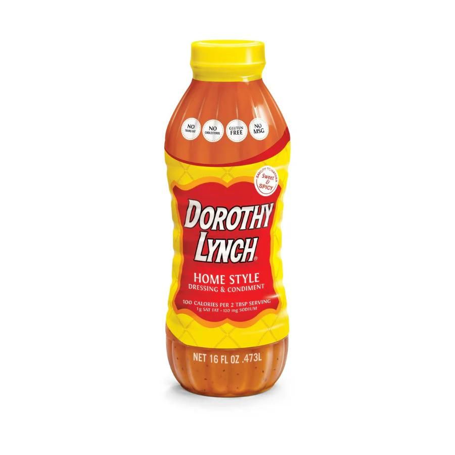 Homestyle Dorothy Lynch Salad Dressing bottle on a table, 16 oz gluten-free food product from BuyNebraska.com