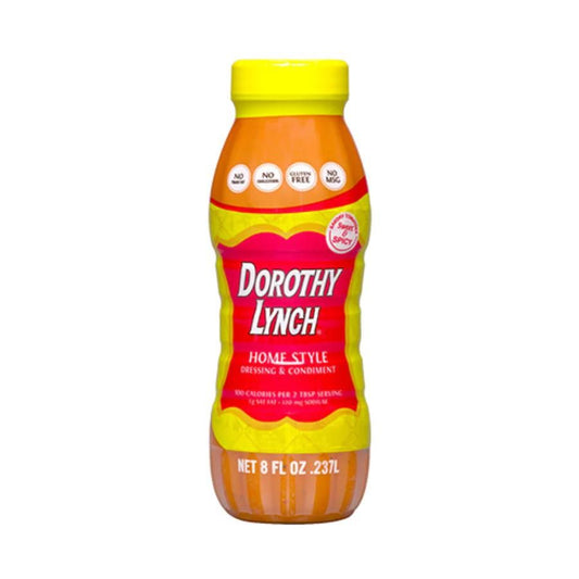 Homestyle Dorothy Lynch salad dressing in an 8 oz bottle, gluten-free, with creamy texture and classic flavor.