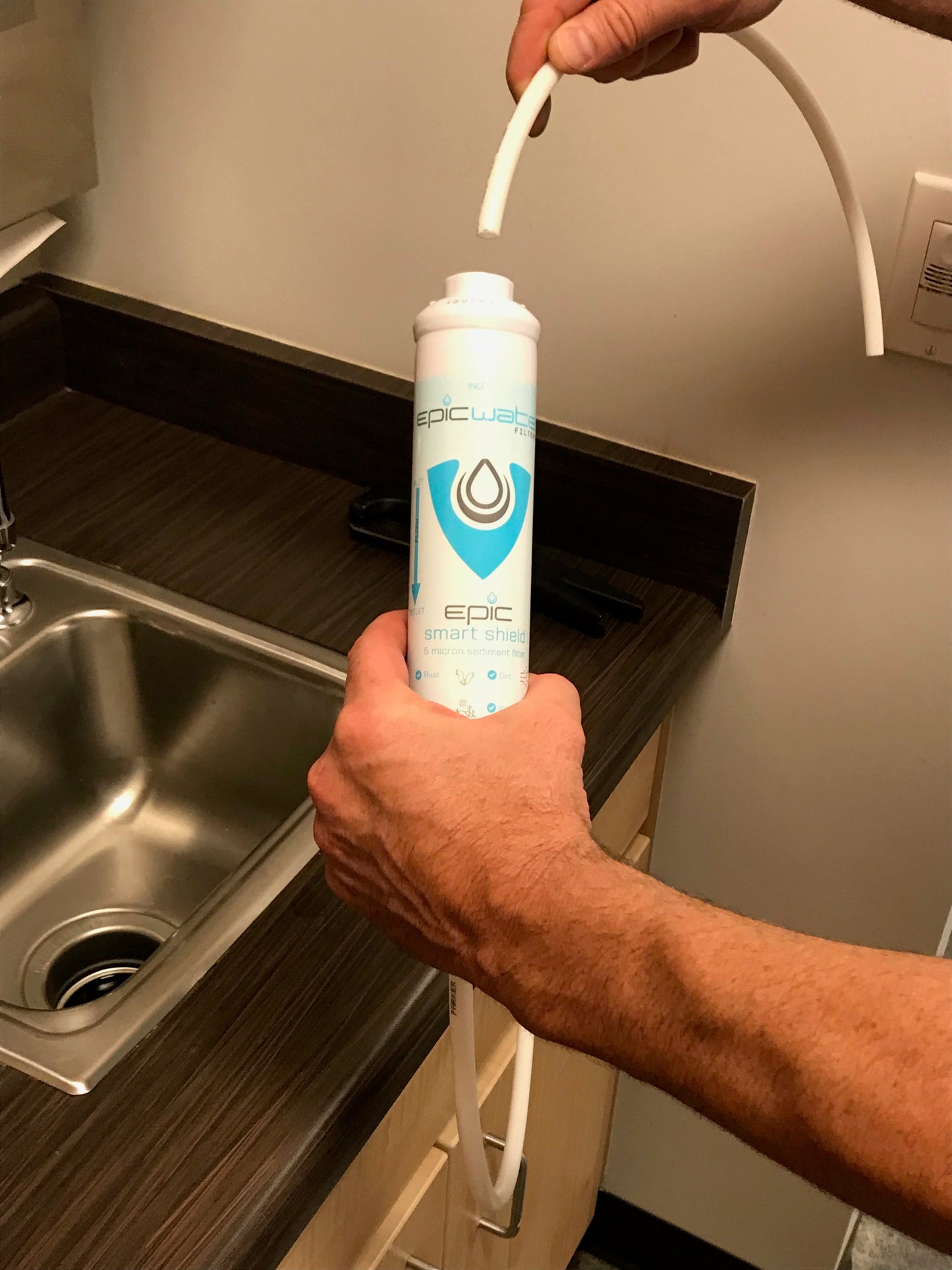 Smart sediment filter kit by Epic Water Filters USA, showing the filter components designed for clean, purified water filtration.