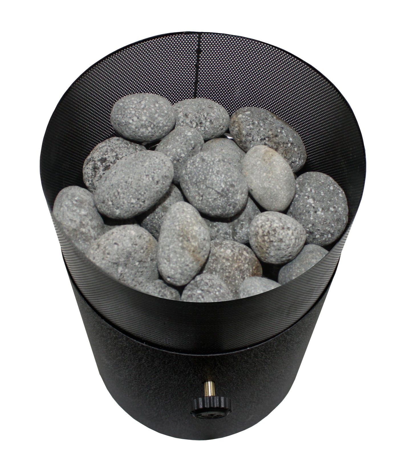 Portable Flame King smokeless tabletop fire pit for camping, dual fuel propane and butane, compact and easy to use.