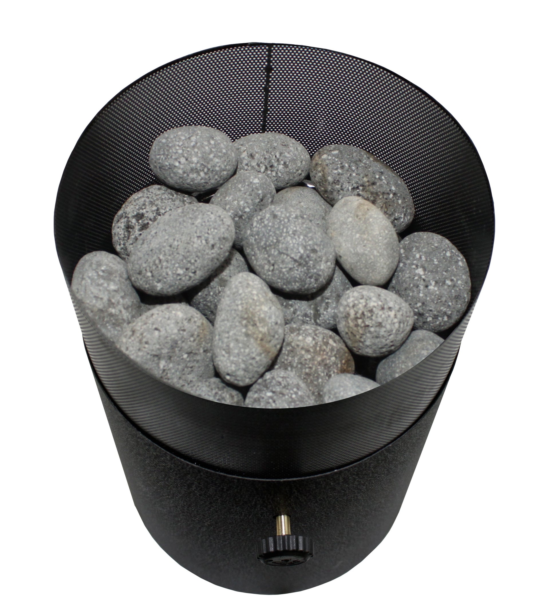 Portable Flame King smokeless tabletop fire pit for camping, dual fuel propane and butane, compact and easy to use.