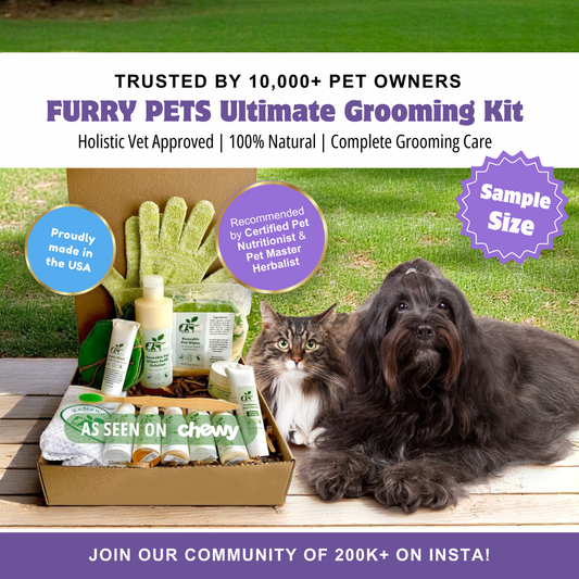 ReNewedPet 4-Furry Pets Ultimate Grooming Kit with brushes, combs, and grooming tools for pet fur care.