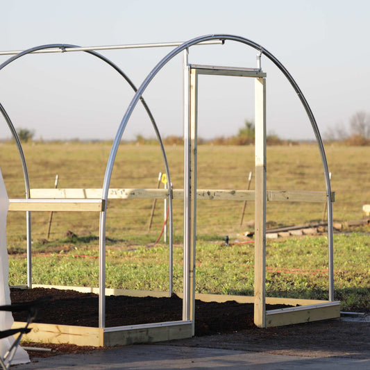 Bootstrap Farmer hobby greenhouse end wall door frame kit with framing and hardware for easy installation.
