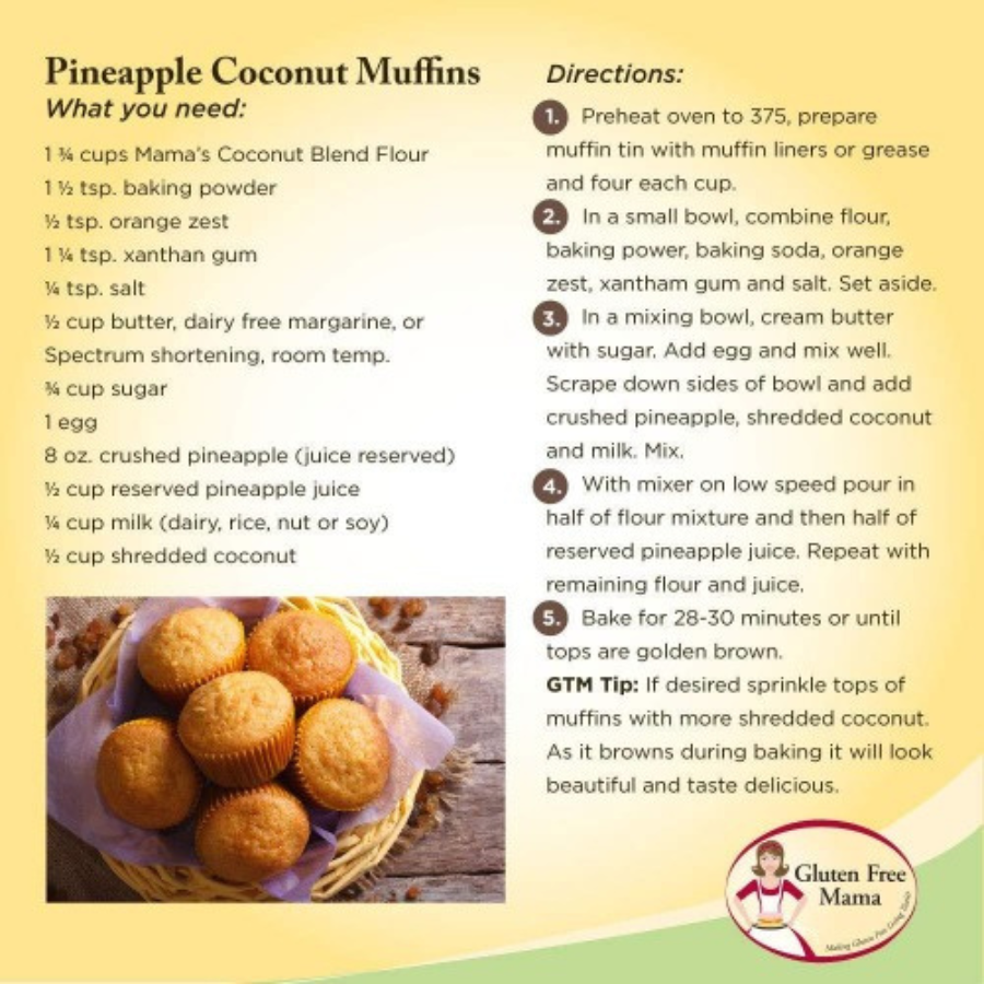 Gluten free coconut flour in a 2 lb bag from Gluten Free Mama, ideal for baking and gluten-free recipes.