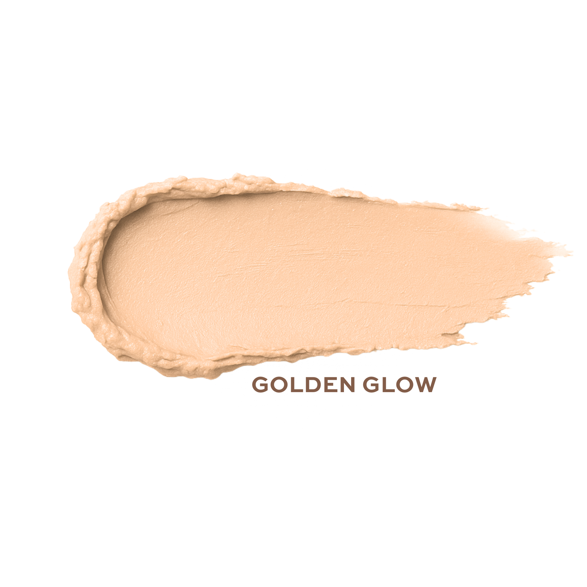Taylor Made Organics cream highlighter stick in golden glow, swatched showing smooth, luminous skin-enhancing finish.