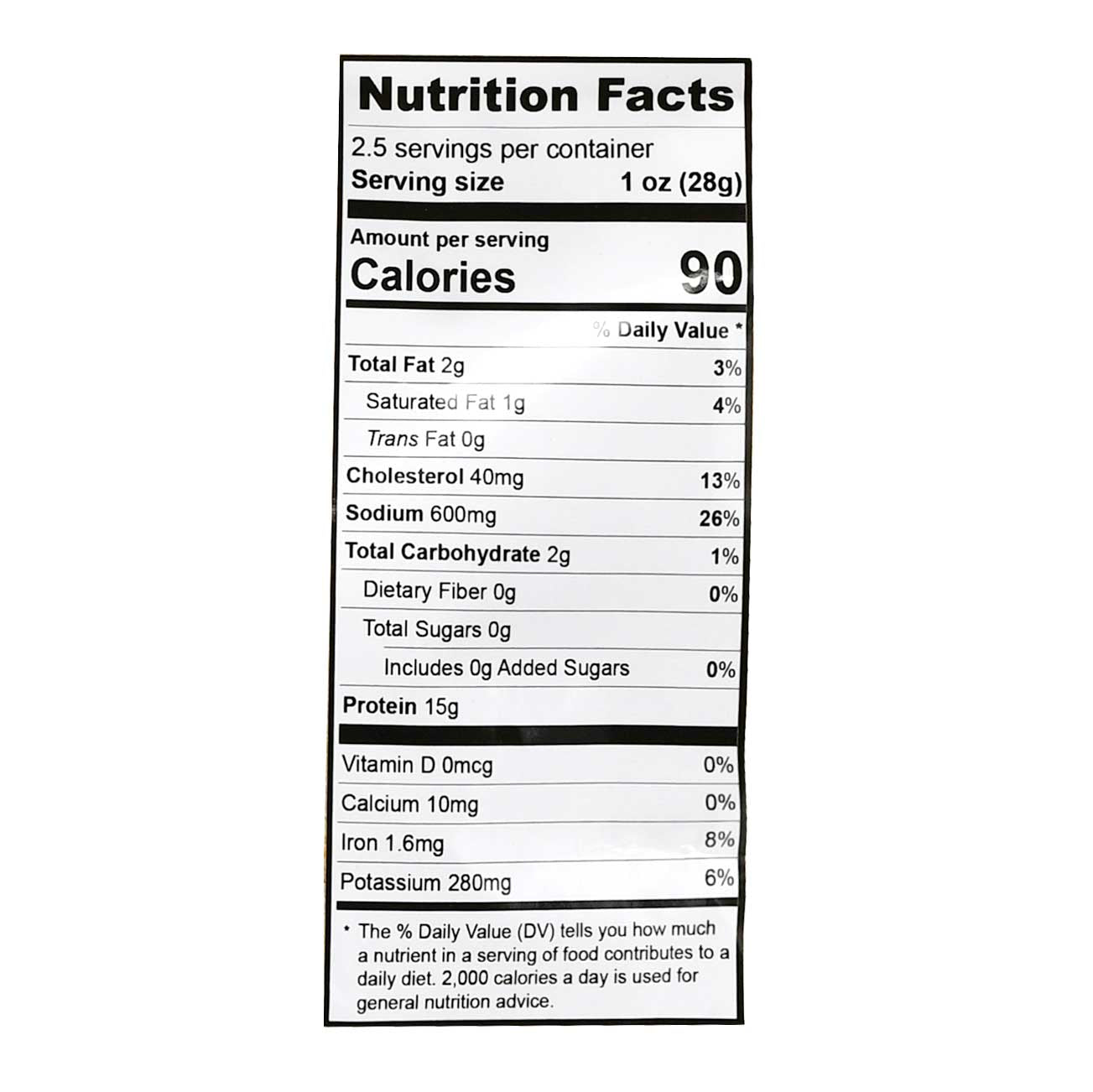 Gramps Original Flavor Beef Jerky 2.5 oz package from BuyNebraska.com, featuring seasoned, sliced beef jerky in a clear bag.