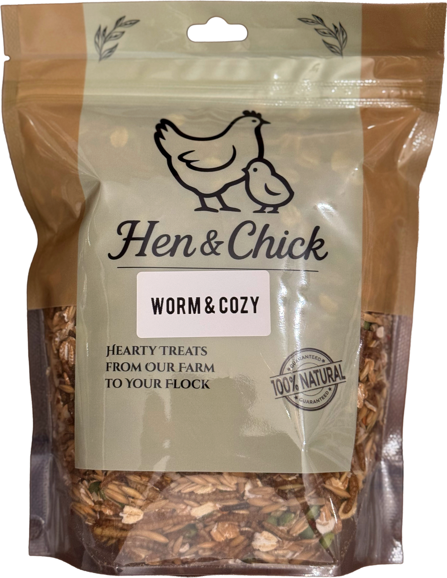 Hen & Chick Worm & Cozy treat for pets, featuring a colorful plush worm with cozy fabric details.