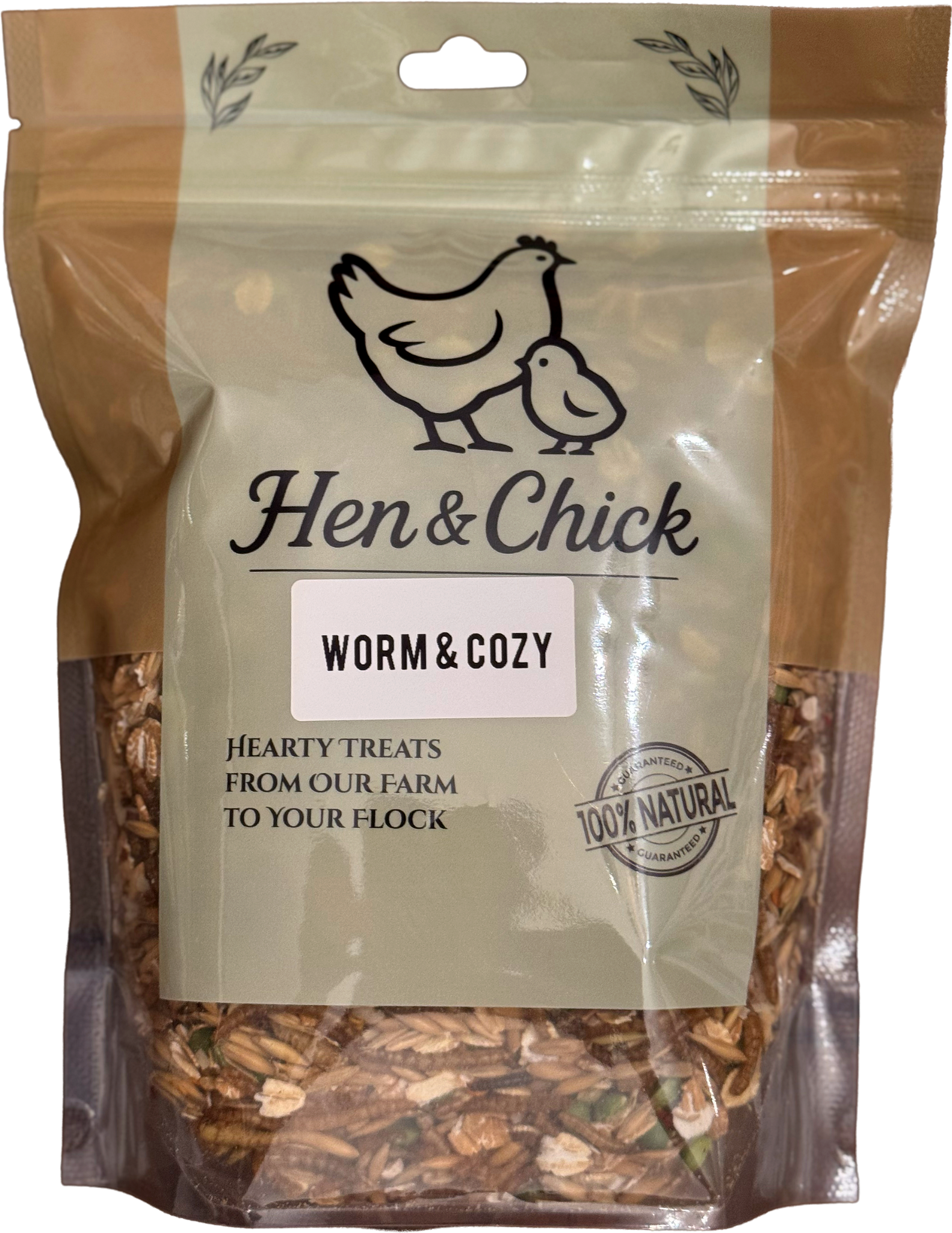 Hen & Chick Worm & Cozy treat for pets, featuring a colorful plush worm with cozy fabric details.