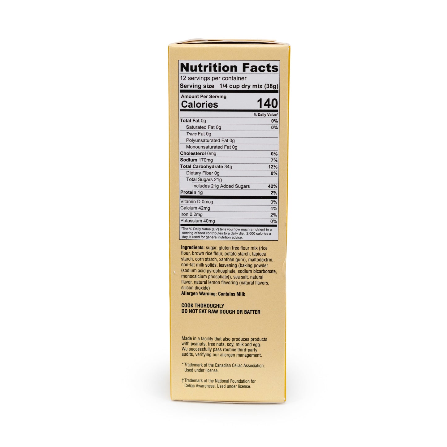 Gluten-free lemon cupcake mix by Heartland Gourmet in a 16 oz package, ideal for baking lemon-flavored cupcakes.