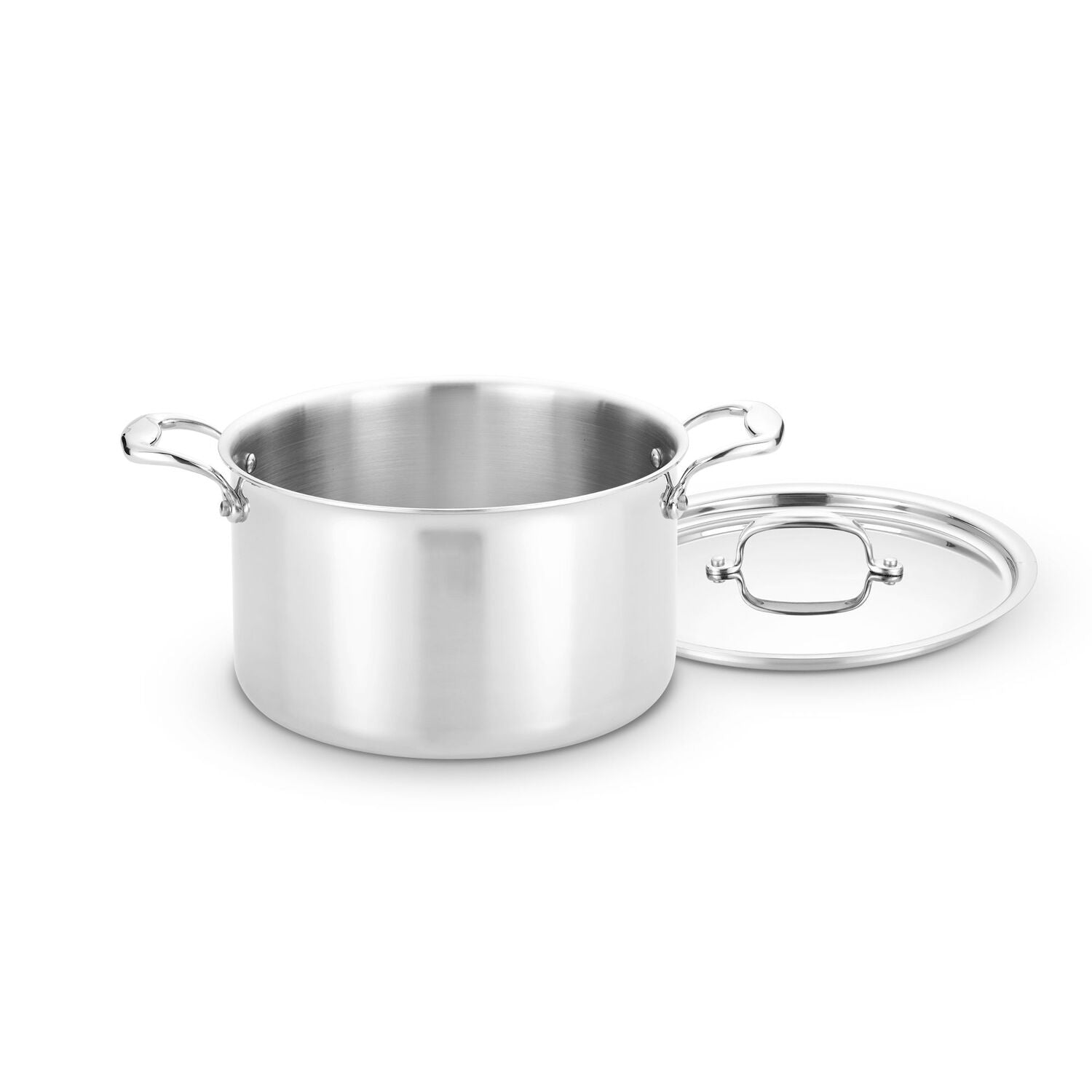 Heritage Steel Titanium Series 8 quart stock pot with lid for cooking, featuring a stainless steel handle and durable construction.