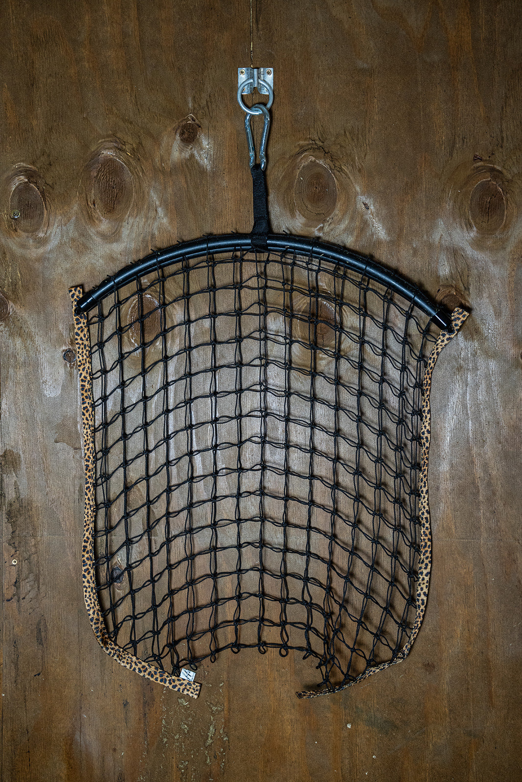Limited edition leopard print haynet from Haylo Haynets, LLC, featuring a durable net with a stylish animal print design.