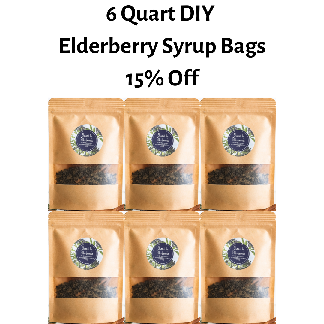 All-natural Elderberry Syrup DIY kit by Blessed by Elderberries with ingredients for homemade elderberry tea.
