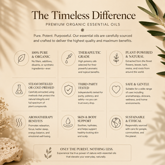 Fresh eucalyptus leaves from Timeless Organics Skin Care, featuring green, aromatic foliage with slender, elongated leaves.