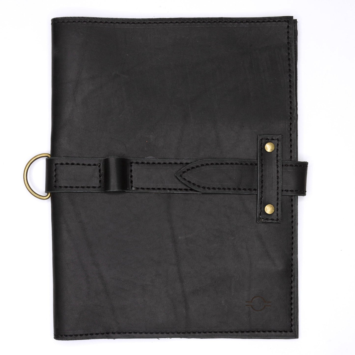 Large black journal cover by Rebekah Scott Designs featuring smooth matte finish and elegant design details.