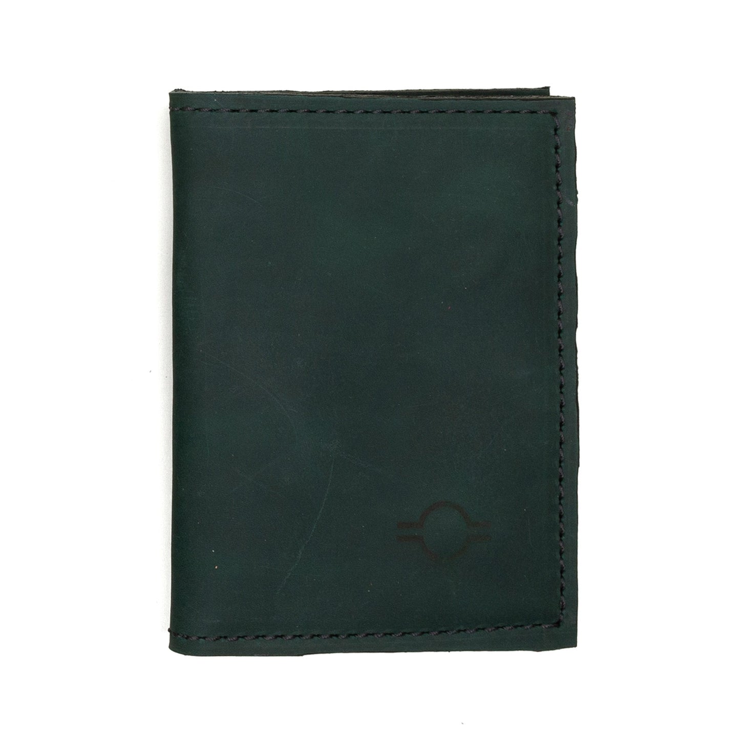 Custom passport wallet by Rebekah Scott Designs featuring a personalized design, shown in a close-up image.