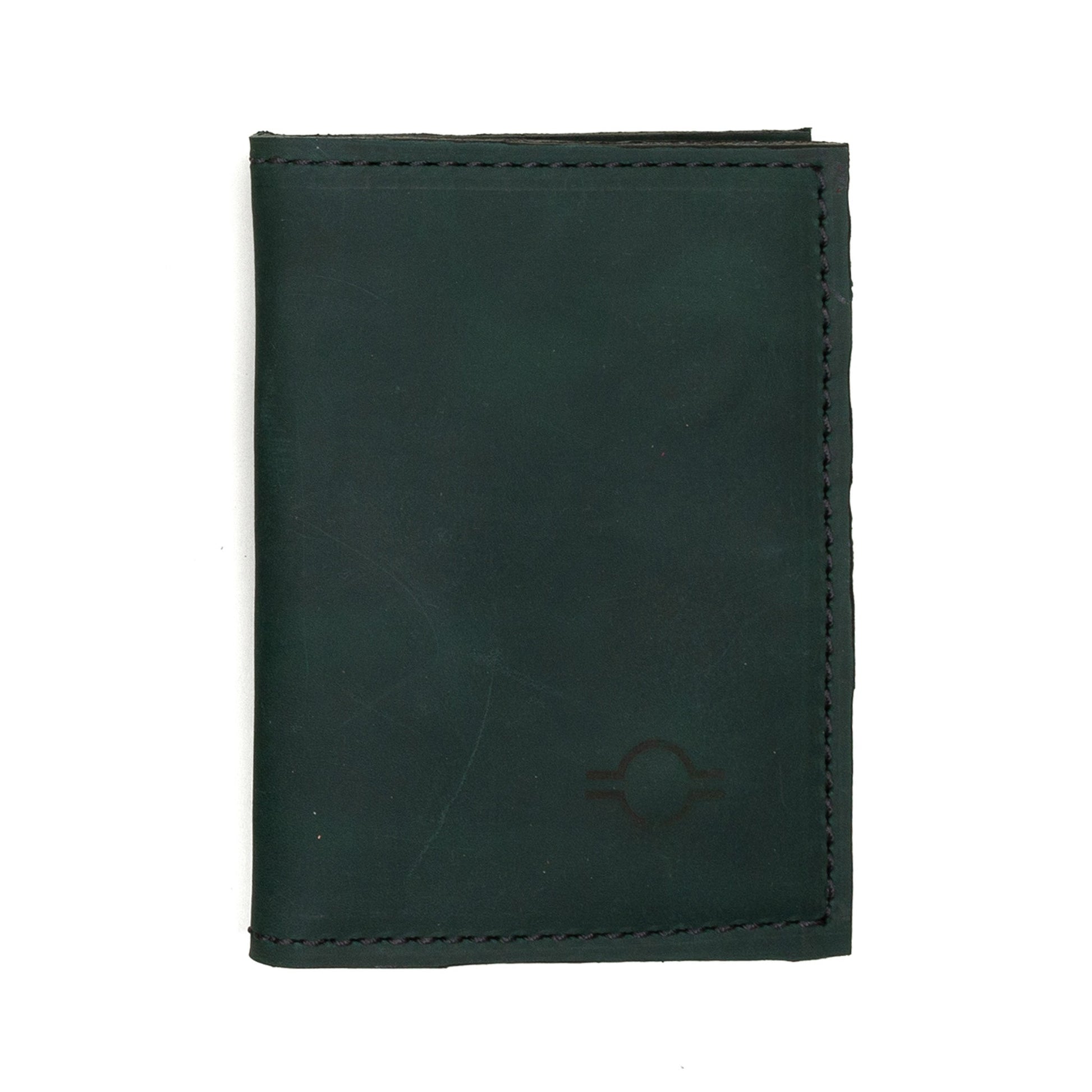 Custom passport wallet by Rebekah Scott Designs featuring a personalized design, shown in a close-up image.