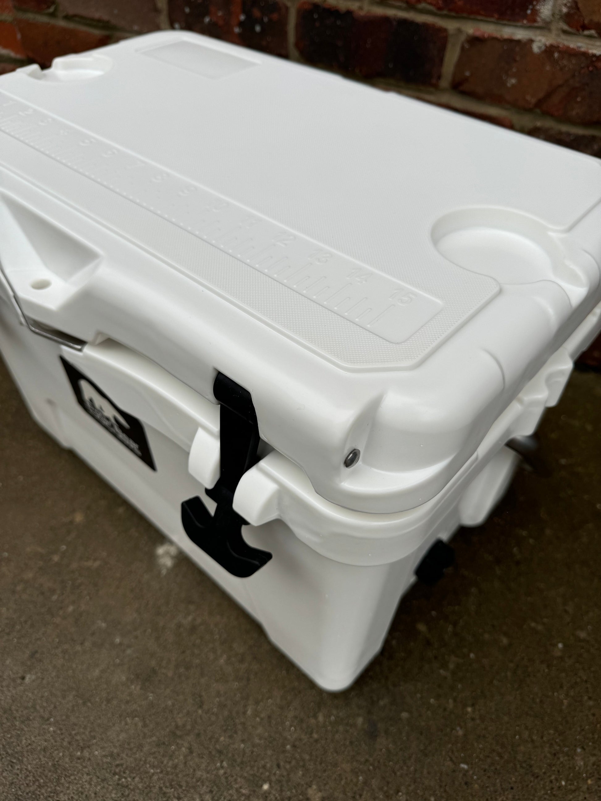 Polar Bear 20 Hard Cooler from Polar Bear Coolers with sturdy black exterior and secure latches, ideal for outdoor use.