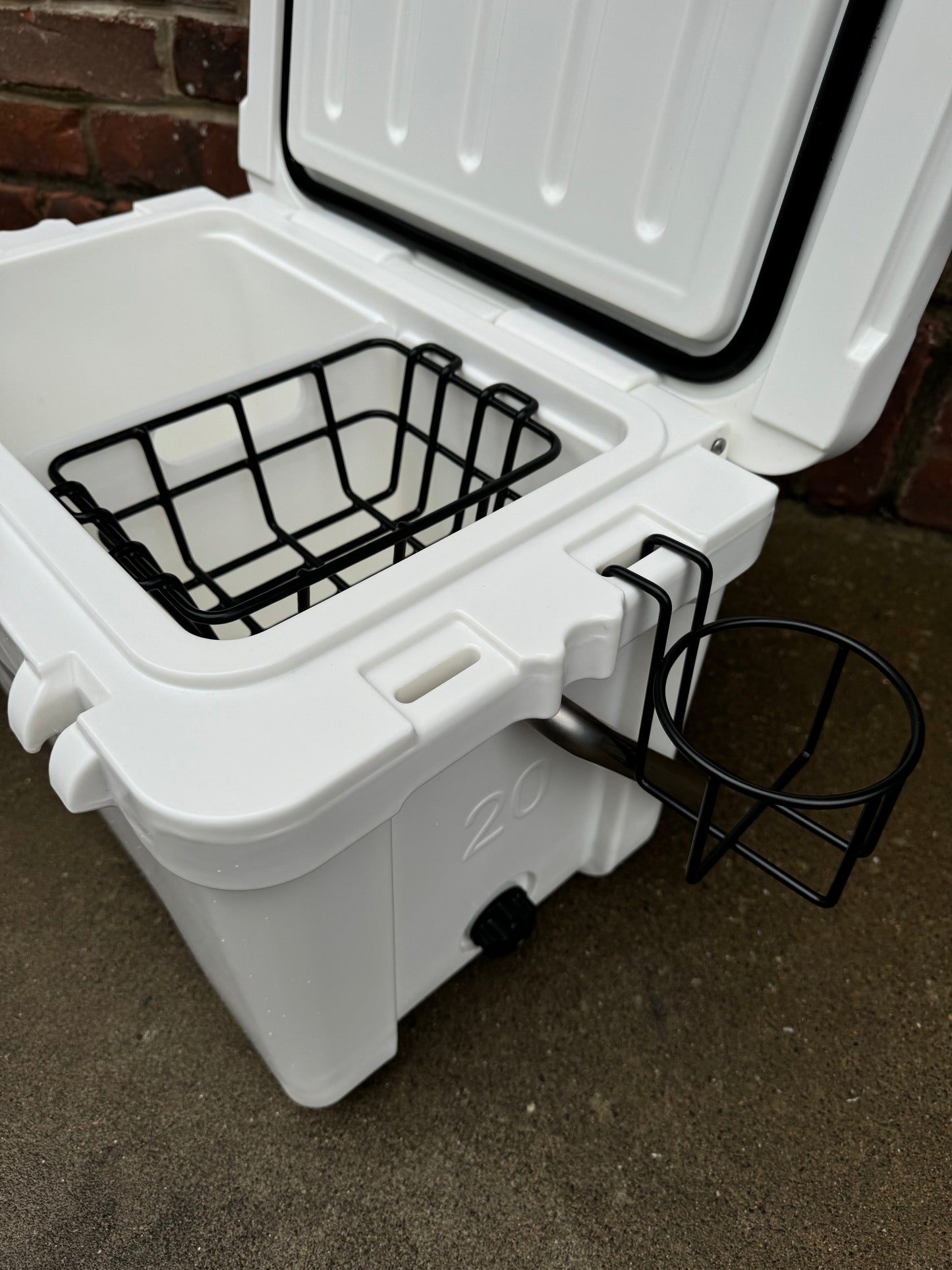 Polar Bear 20 Hard Cooler by Polar Bear Coolers, featuring a sturdy white insulated cooler with a secure lid and handle.