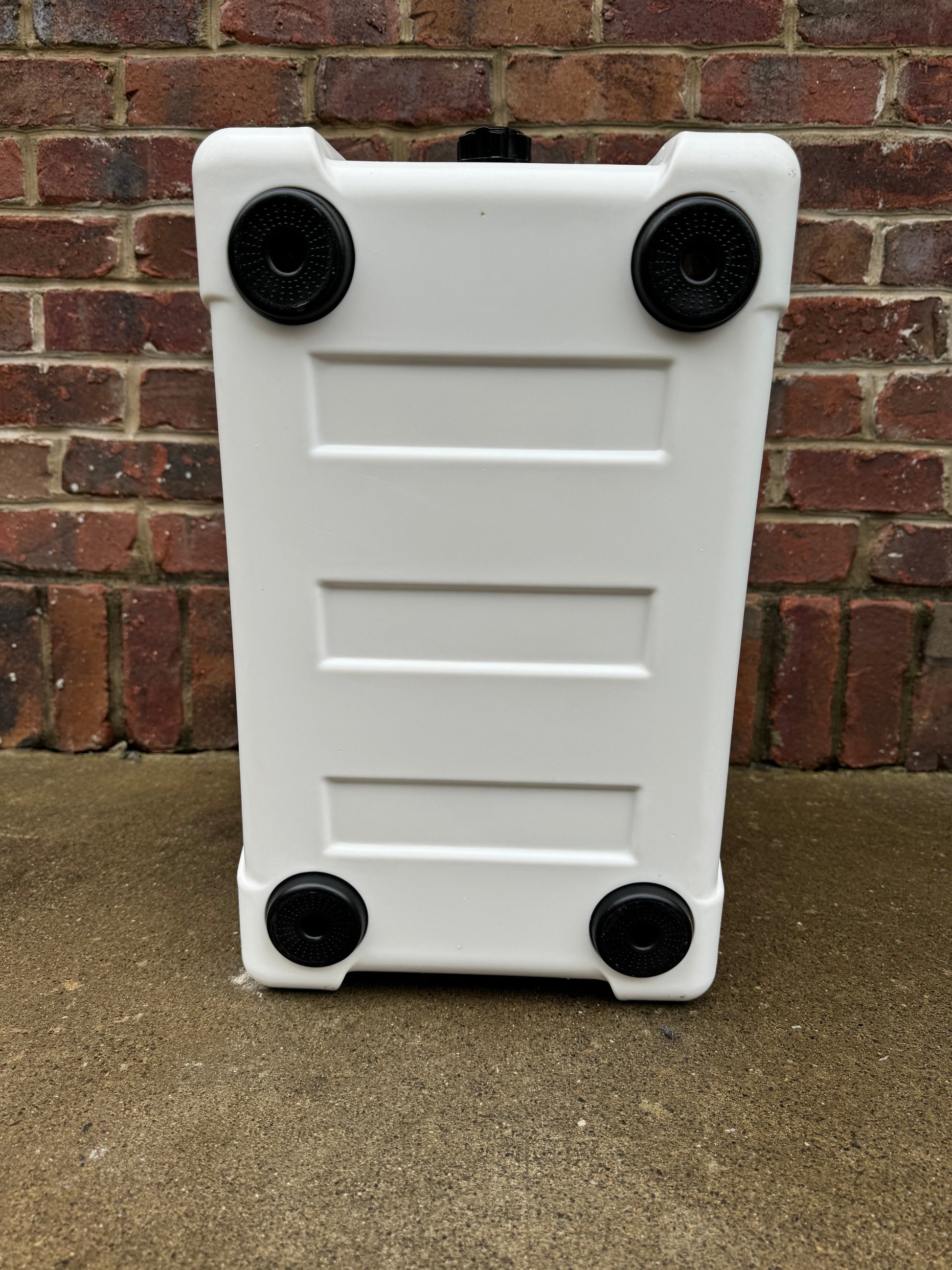 Polar Bear 20 Hard Cooler by Polar Bear Coolers, rugged white cooler with sturdy handle and secure lid, ideal for outdoor use.