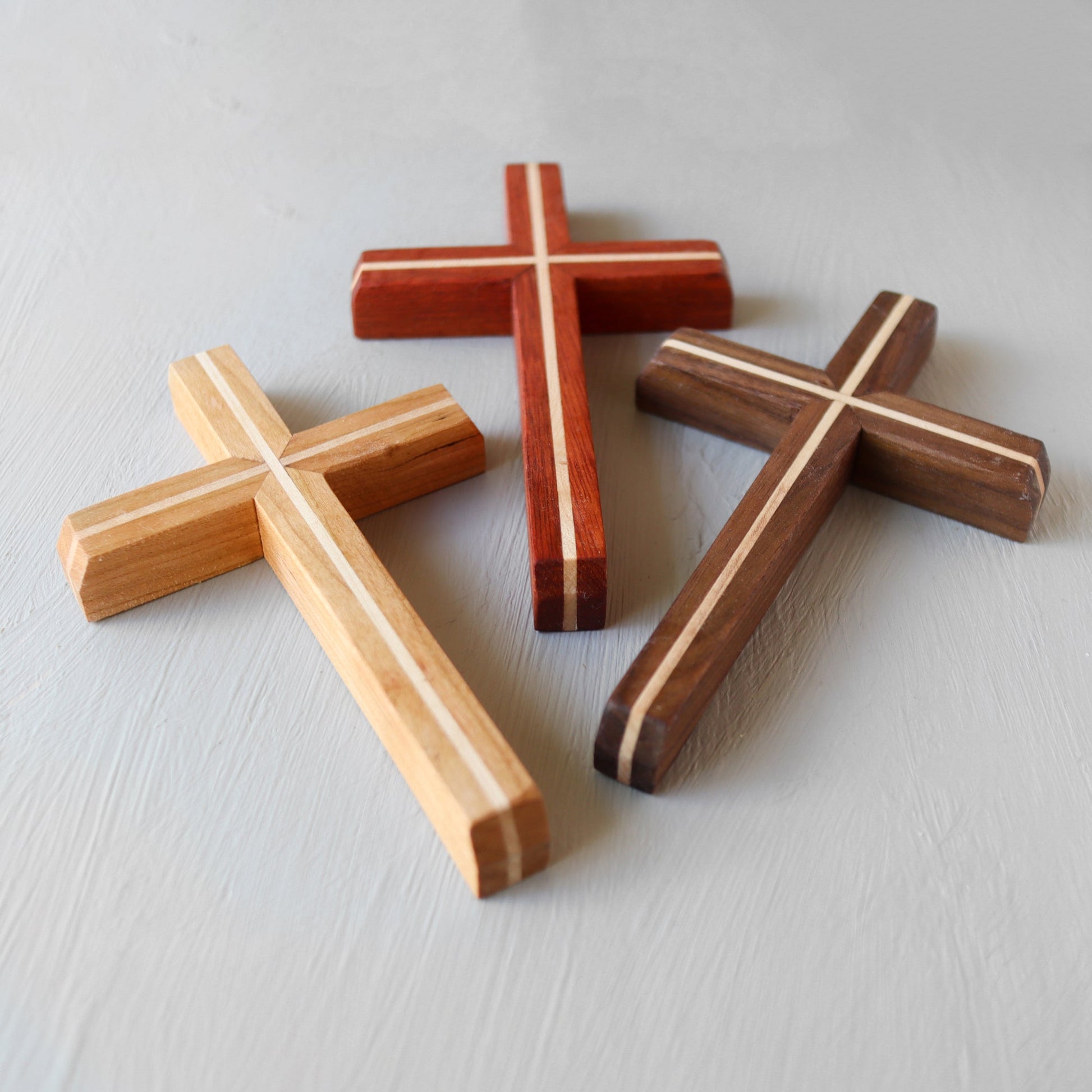 Wooden Thinline Cross by Dennehey Design Co. featuring a sleek, minimalist design with smooth, natural wood finish.