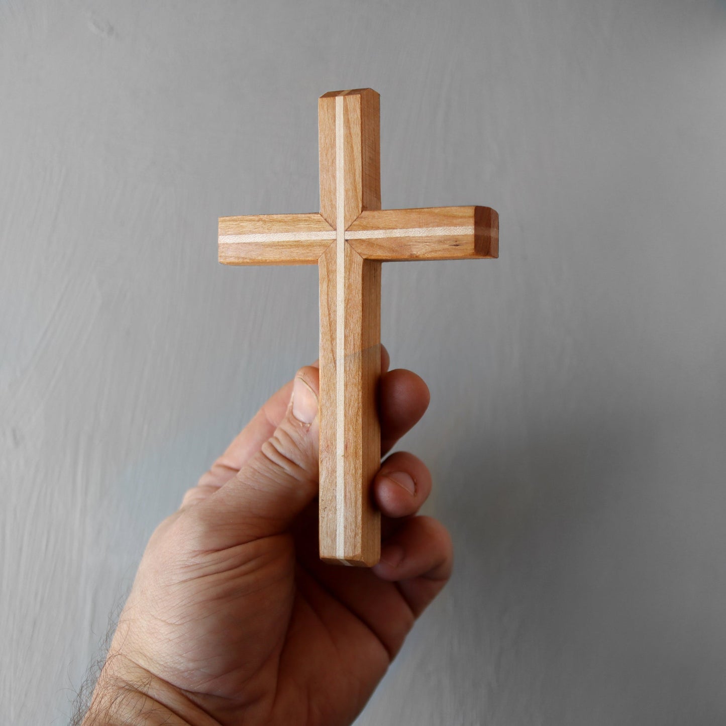 Wooden Thinline Cross by Dennehey Design Co. featuring a sleek, minimalist design with smooth wood finish and detailed craftsmanship.