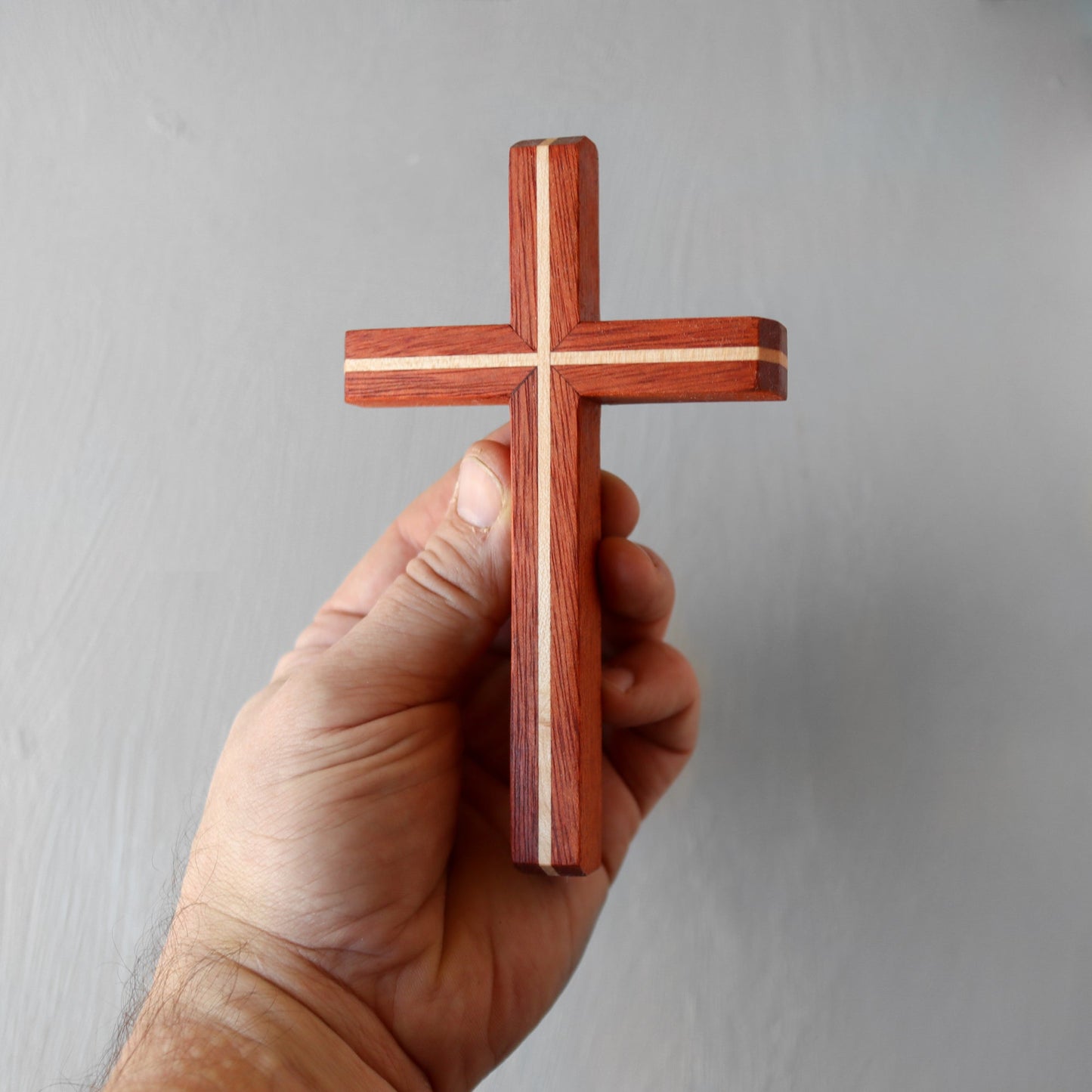 Wooden Thinline Cross by Dennehey Design Co. featuring a sleek, minimalist design with smooth wooden finish.