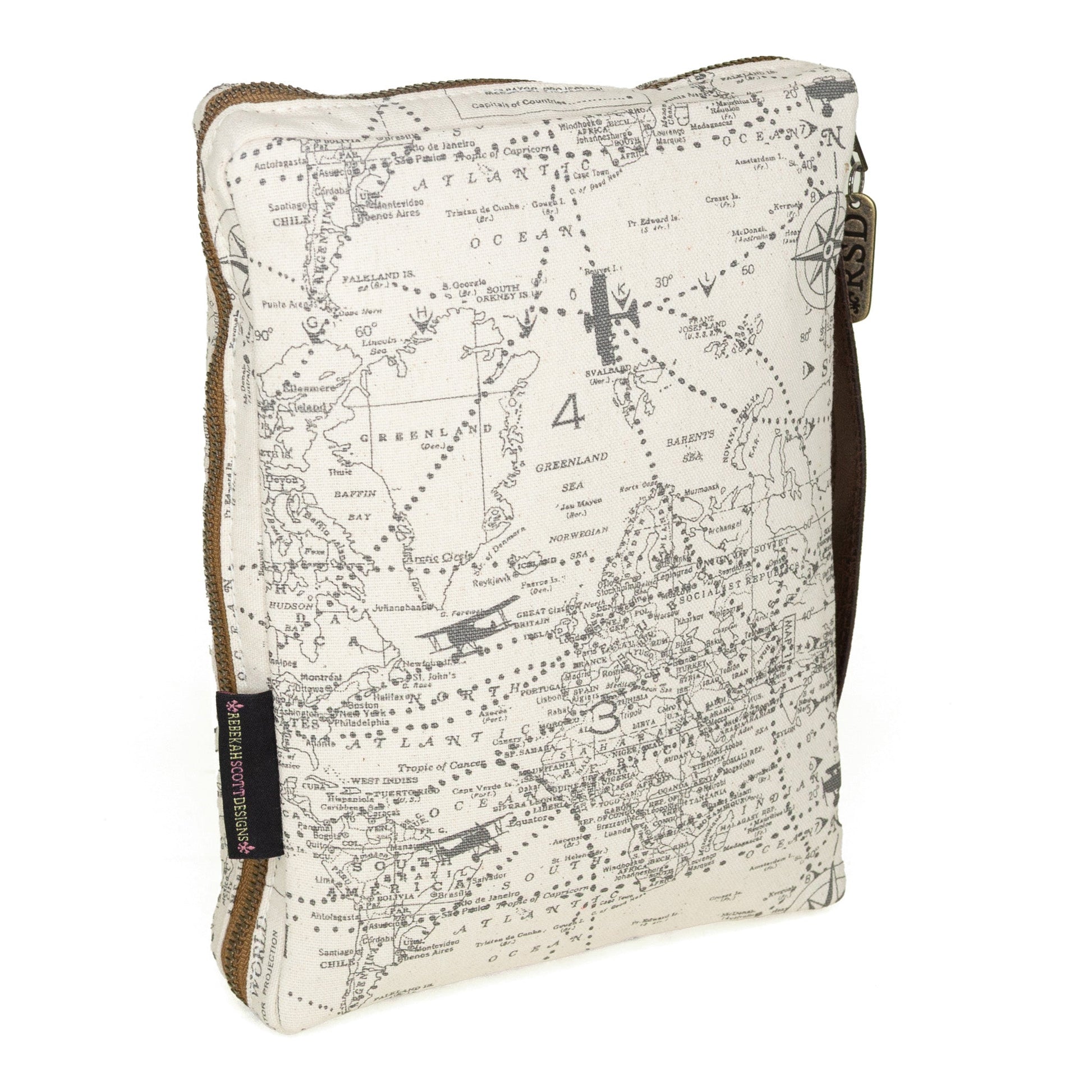 Rebekah Scott Designs slim airplane-themed Bible cover with sleek design and durable material, ideal for protecting your Bible.