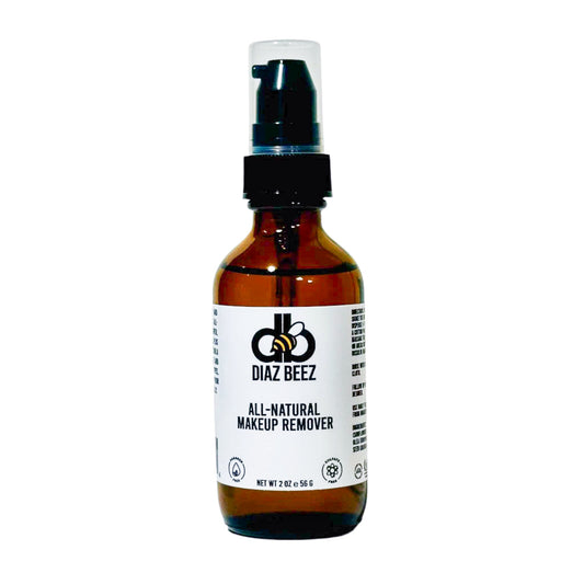 Diaz Beez all-natural makeup remover bottle with a clean, minimalist design on a white background.