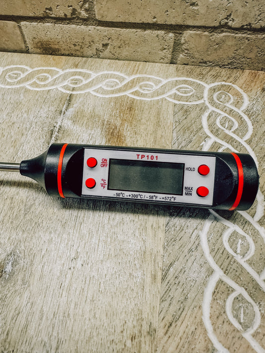 Onic Brands Bread Thermometer showing temperature dial and stainless steel probe for accurate bread baking.