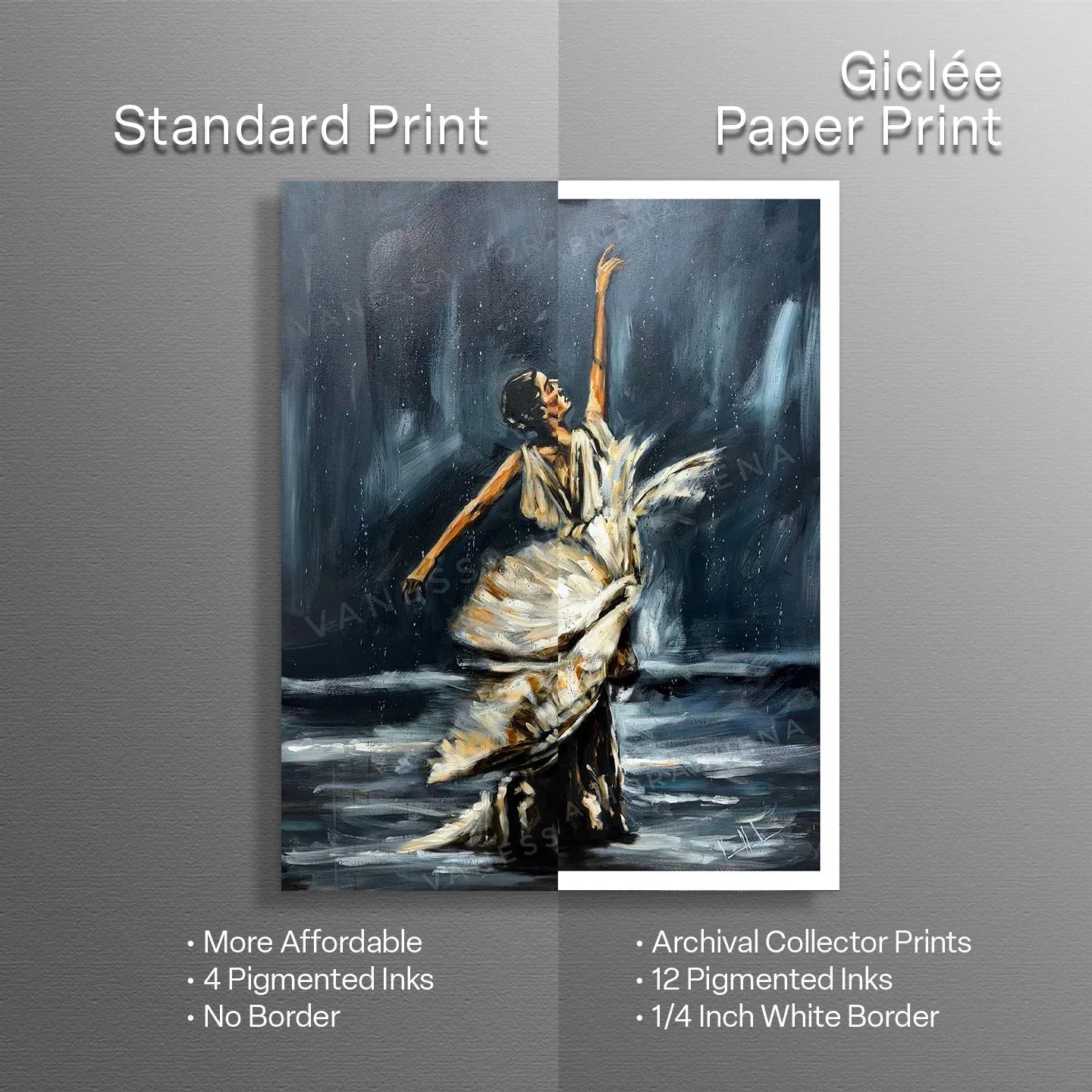 Women’s art print titled “I’ll Praise You Through the Storm” by Vanessa Horabuena, featuring uplifting, storm-themed artwork.