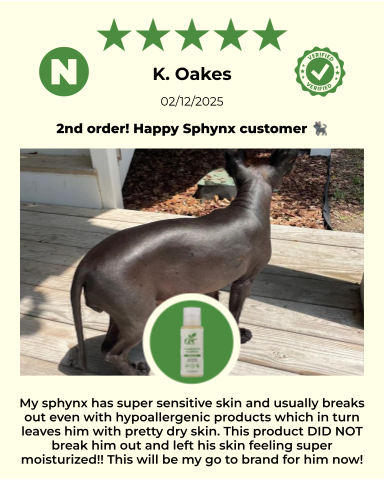ReNewedPet 4-Hairless Pets Sensitive Conditioner bottle and label for gentle pet skin care.