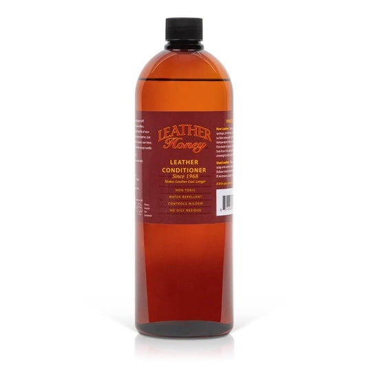 Leather Honey Large Leather Care Kit with conditioner and cleaning supplies for leather furniture and accessories.