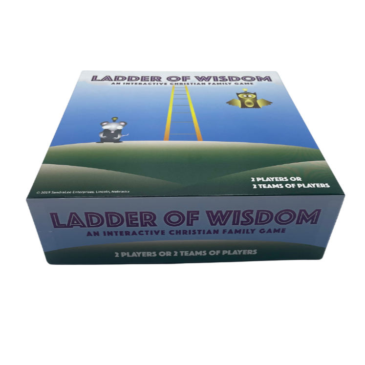 Christian family ladder of wisdom game by Sandra Lee Enterprises, featuring colorful wooden steps and family-friendly design.