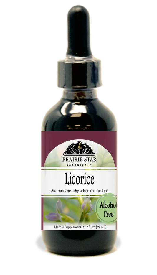 Prairie Star Botanicals licorice singles, natural black licorice candies in a clear bag, showing glossy, textured licorice pieces.