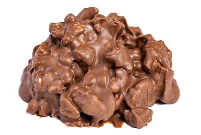 Millican Pecan Milk Chocolate Pecan Cluster, an individual pecan treat with rich milk chocolate coating and crunchy pecans.