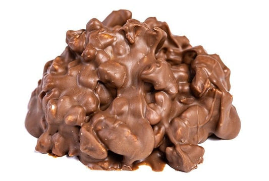 Millican Pecan Milk Chocolate Pecan Cluster, an individual pecan treat with rich milk chocolate coating and crunchy pecans.