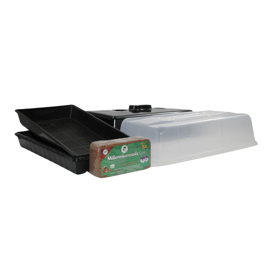 Bootstrap Farmer Mushroom Grow Kit in 1020 tray bundle, featuring a complete mushroom growing setup with visible trays and mushrooms.