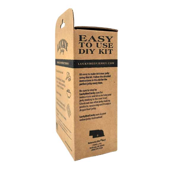Sweet and spicy jerky making kit from Nebraska Star Beef, includes seasonings and ingredients for homemade beef jerky.