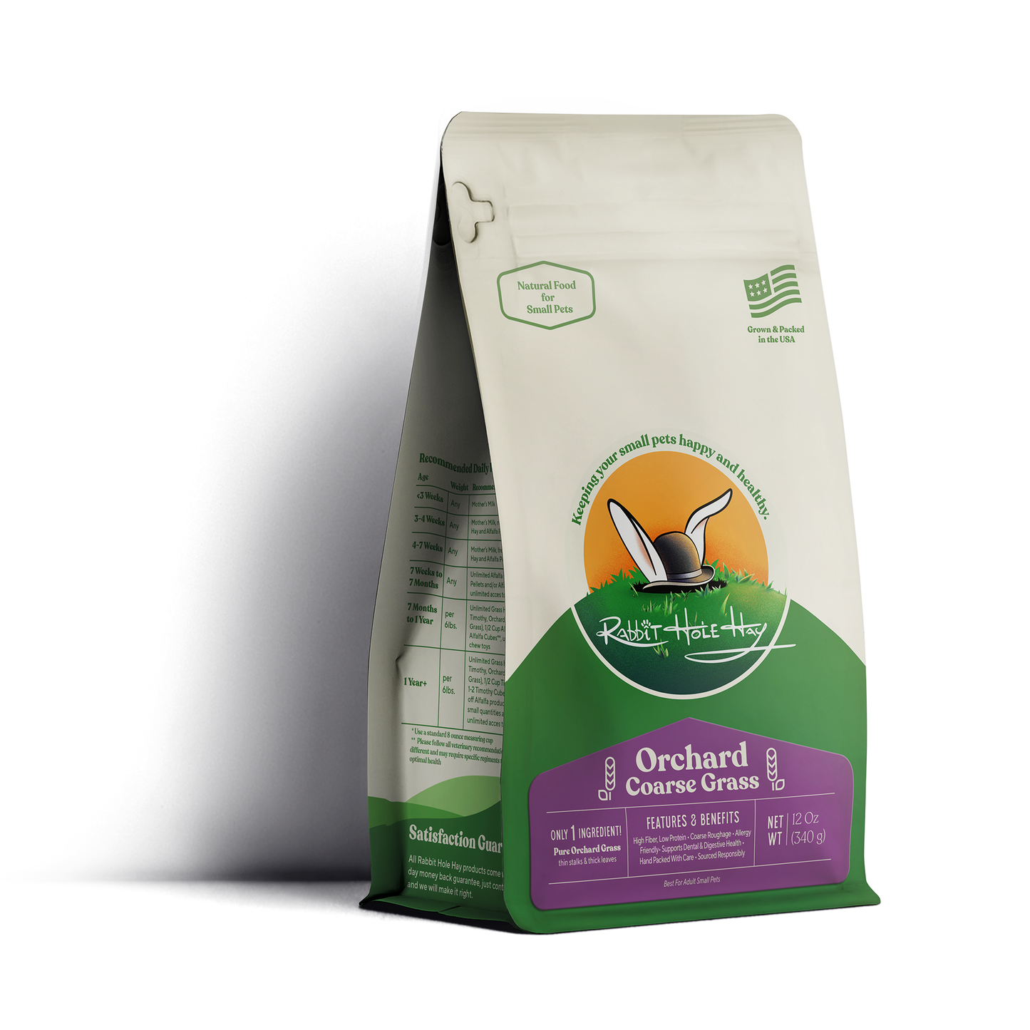 Rabbit Hole Hay Ultra Premium Coarse Orchard Grass hay in a bale, showcasing its textured, coarse grass ideal for small animals.