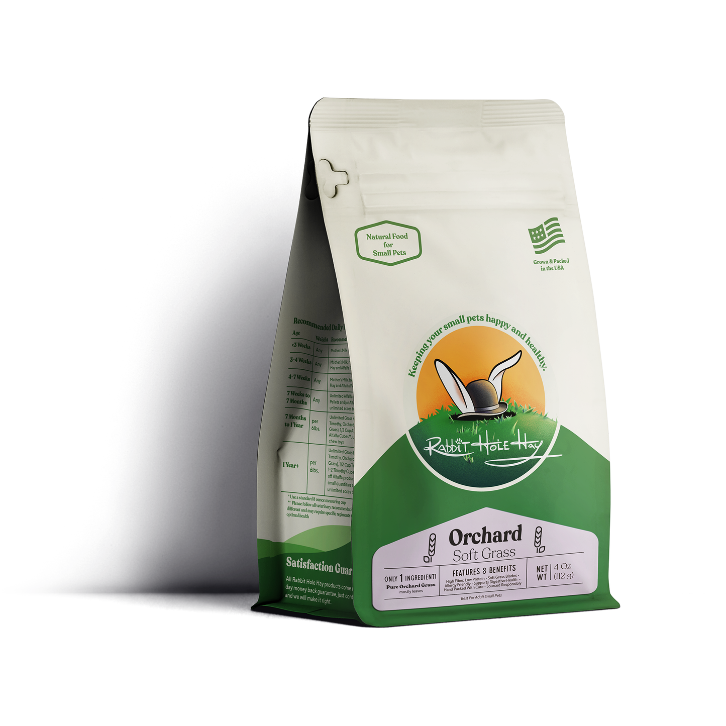 Rabbit Hole Hay Ultra Premium Soft Orchard Grass hay in a bale, showing fresh, green, soft orchard grass for small animals.