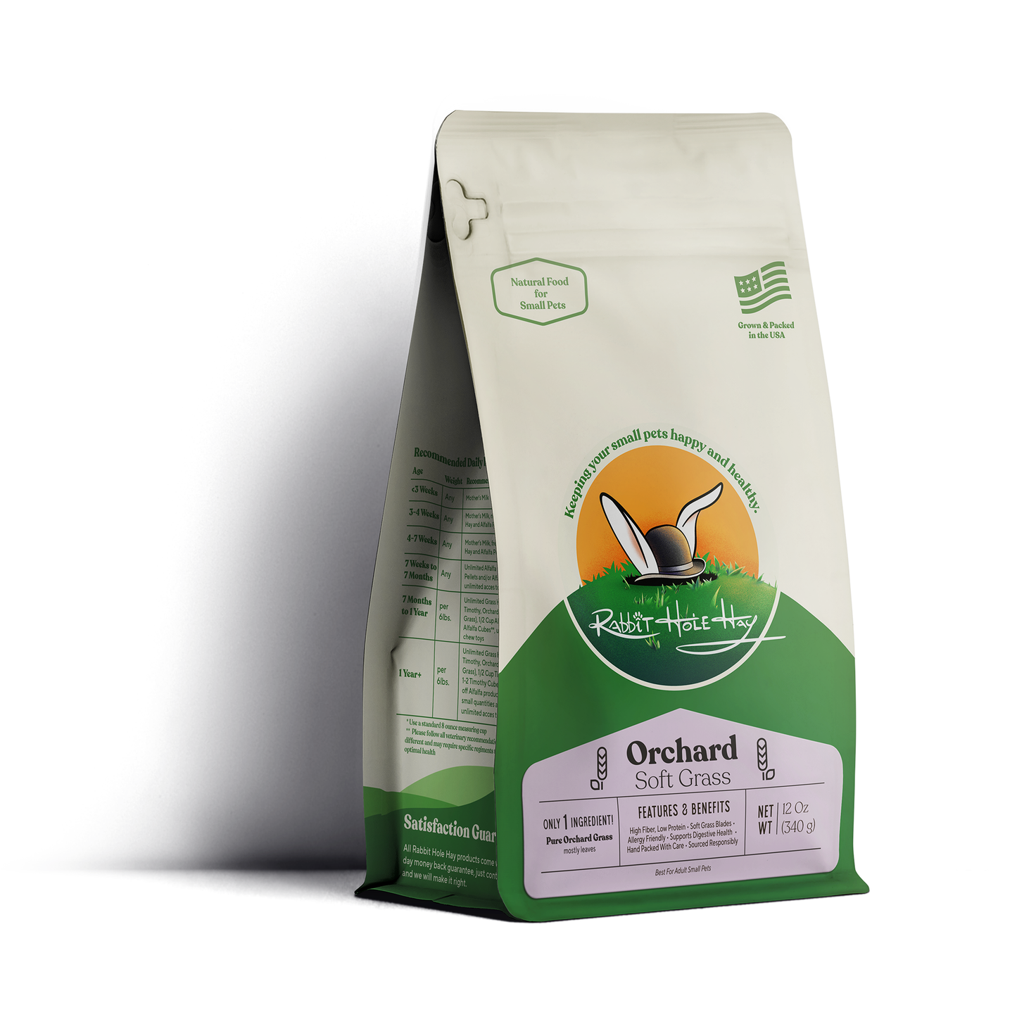 Rabbit Hole Hay Ultra Premium Soft Orchard Grass hay in a bale, showcasing lush, green, and soft orchard grass for small animals.