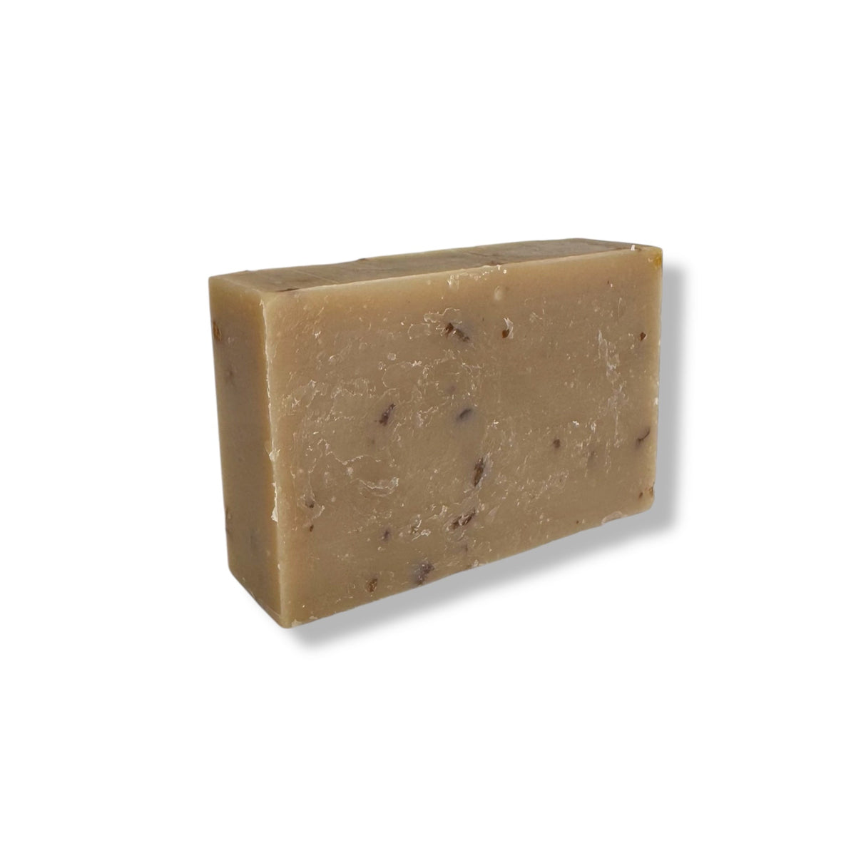 Refillism almond coconut soap bar with oatmeal, natural personal care product, showing the textured soap surface and packaging.