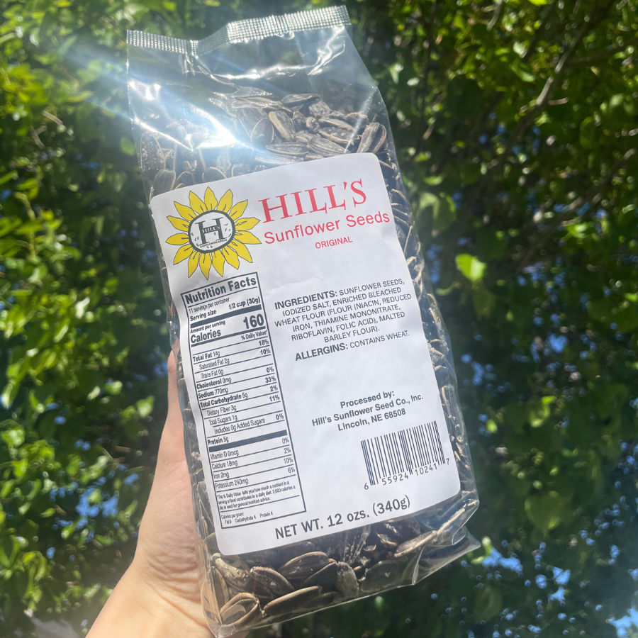 Full Salt Sunflower Seeds pack of 3 from Hill's Sunflower Seeds, 12 oz each, in a food multipack for snacking.