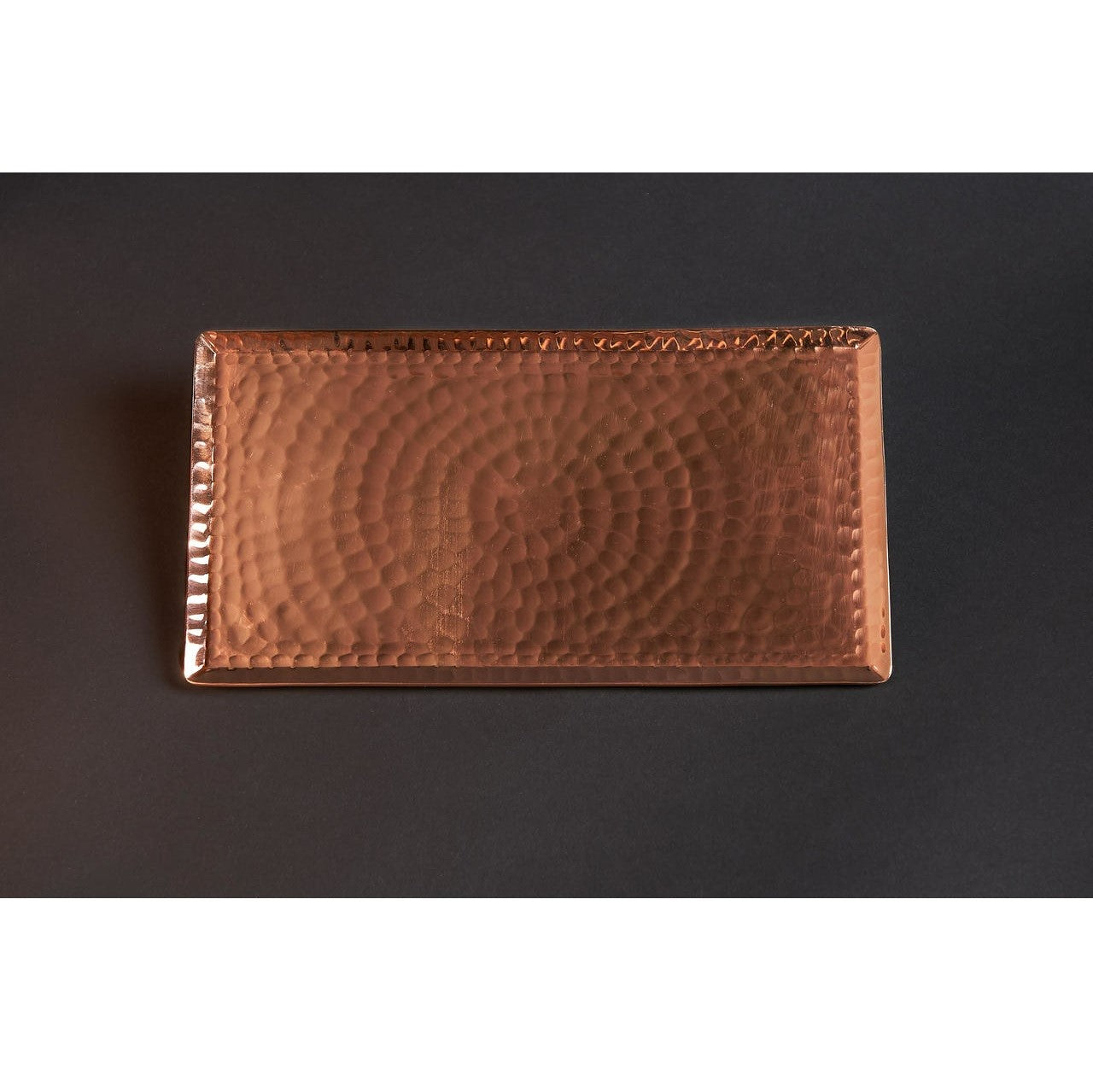 Copper serving tray with a chequered pattern from Sertodo, featuring a rectangular shape and polished finish.