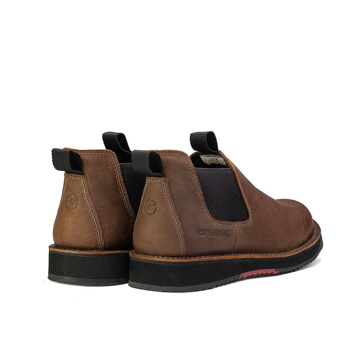 Chinook® Leather Slip-On Shoe in brown, Romeo Heritage style, perfect for work or casual wear, featuring smooth leather and comfortable design.