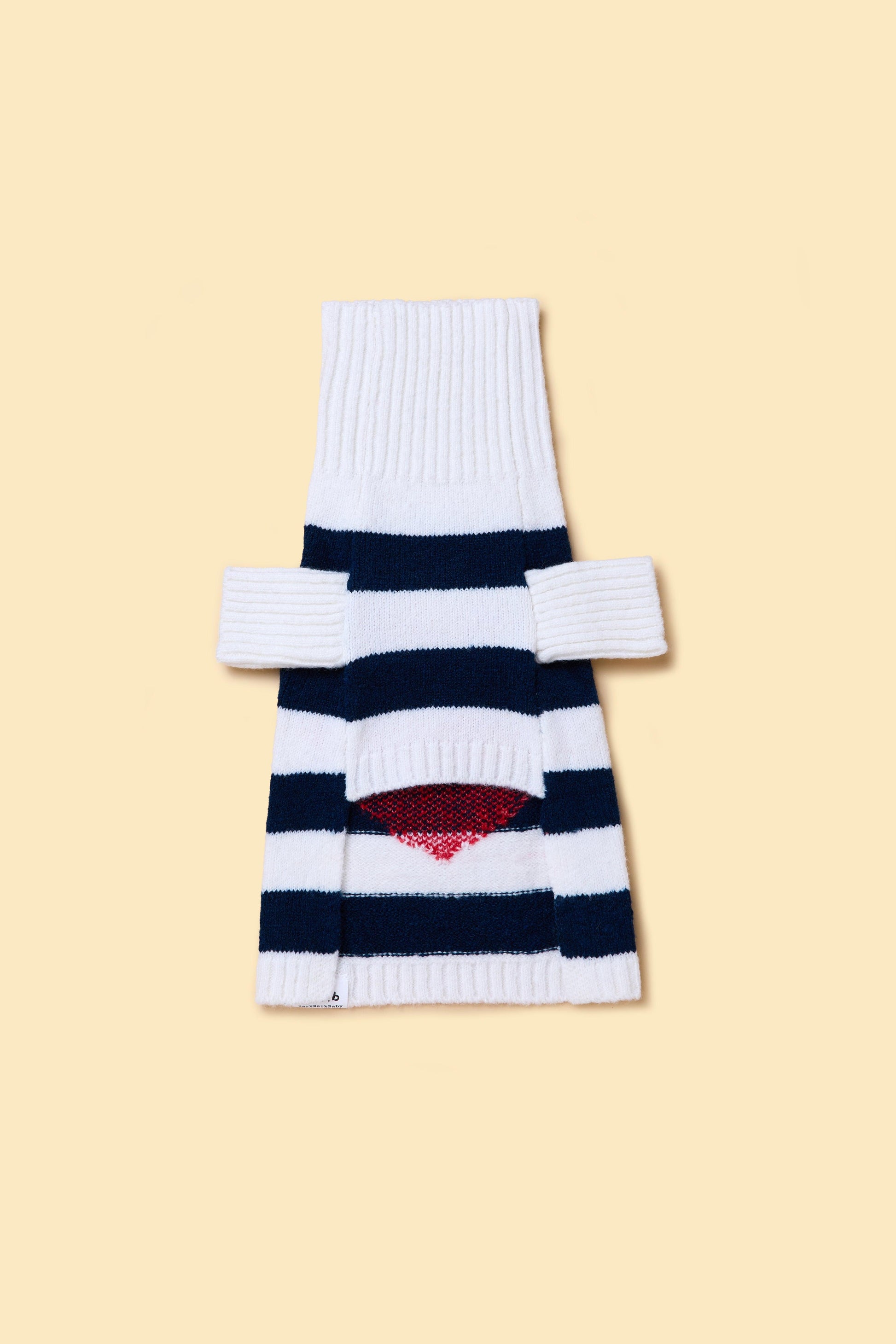 BarkBarkBaby Sailor of My Heart striped turtleneck sweater for kids, cozy knit with navy and white nautical stripe pattern.
