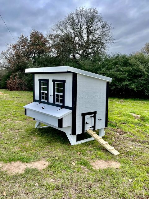 Large OverEZ Chicken Coop suitable for up to 15 chickens, featuring spacious outdoor enclosure and sturdy construction.
