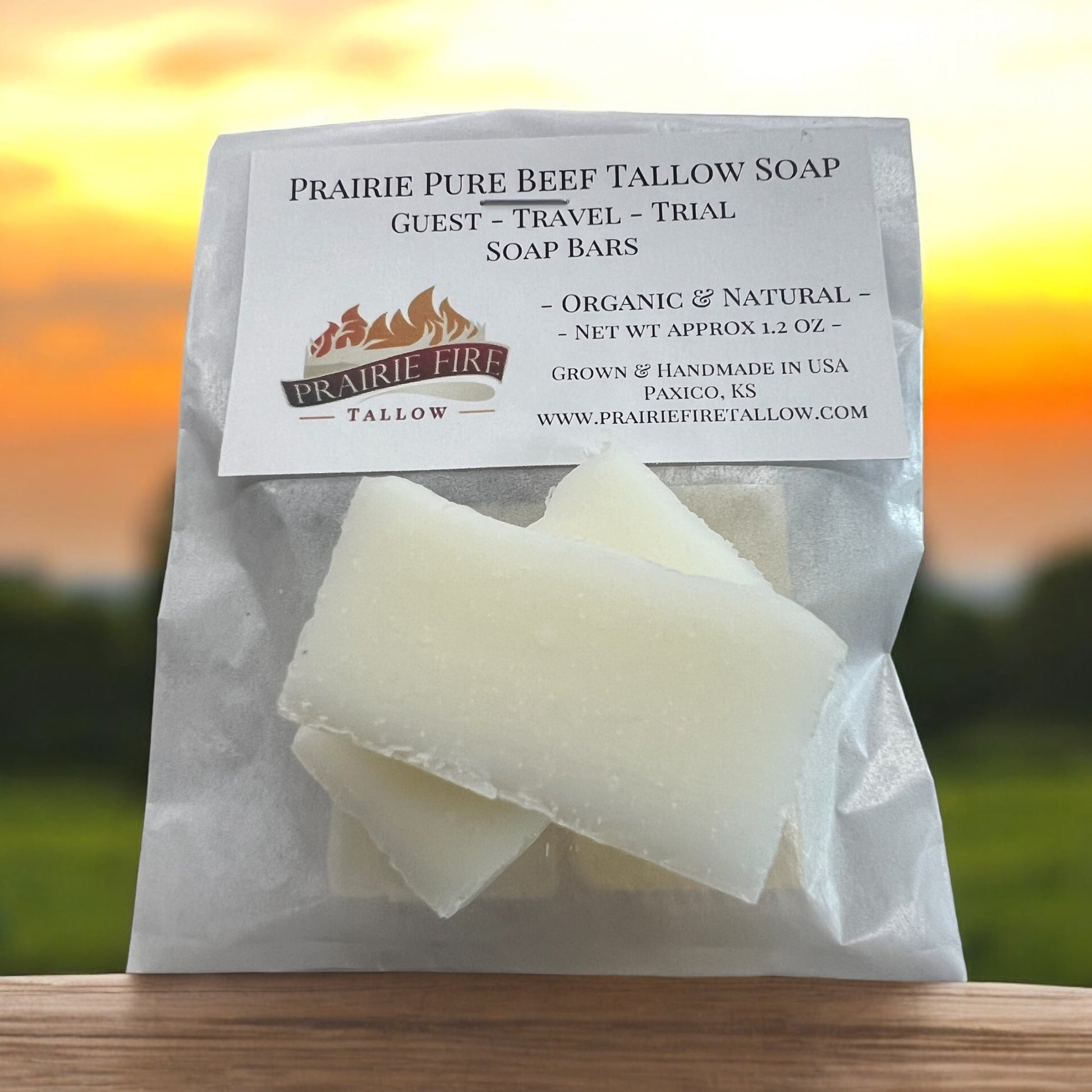 Pure Beef Tallow Soap Bar by Prairie Fire Tallow for face, body, hair; natural, organic, grass-fed, moisturizing, soothing, and hydrating.