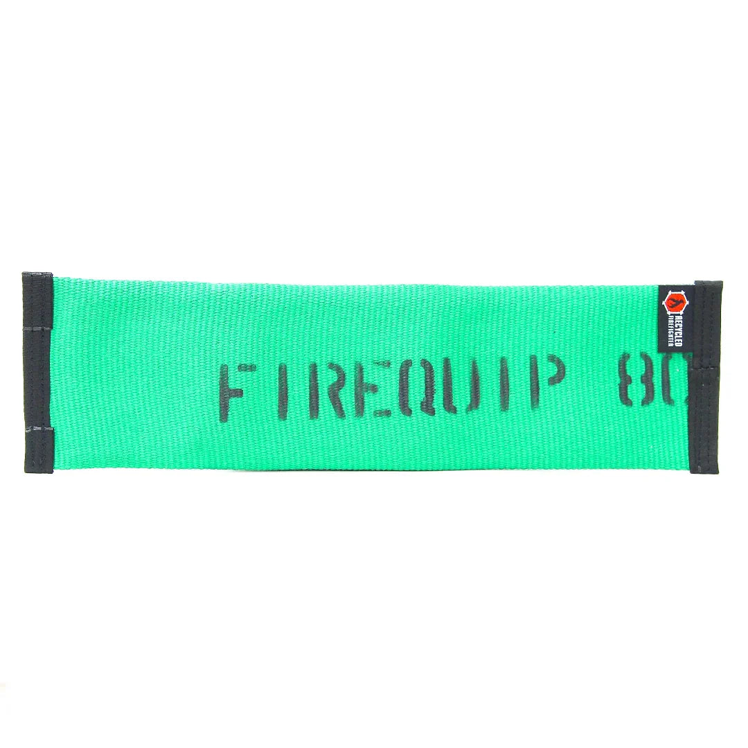 Recycled Firefighter dog toy made from fire hose for fetch, durable and eco-friendly for active dogs.